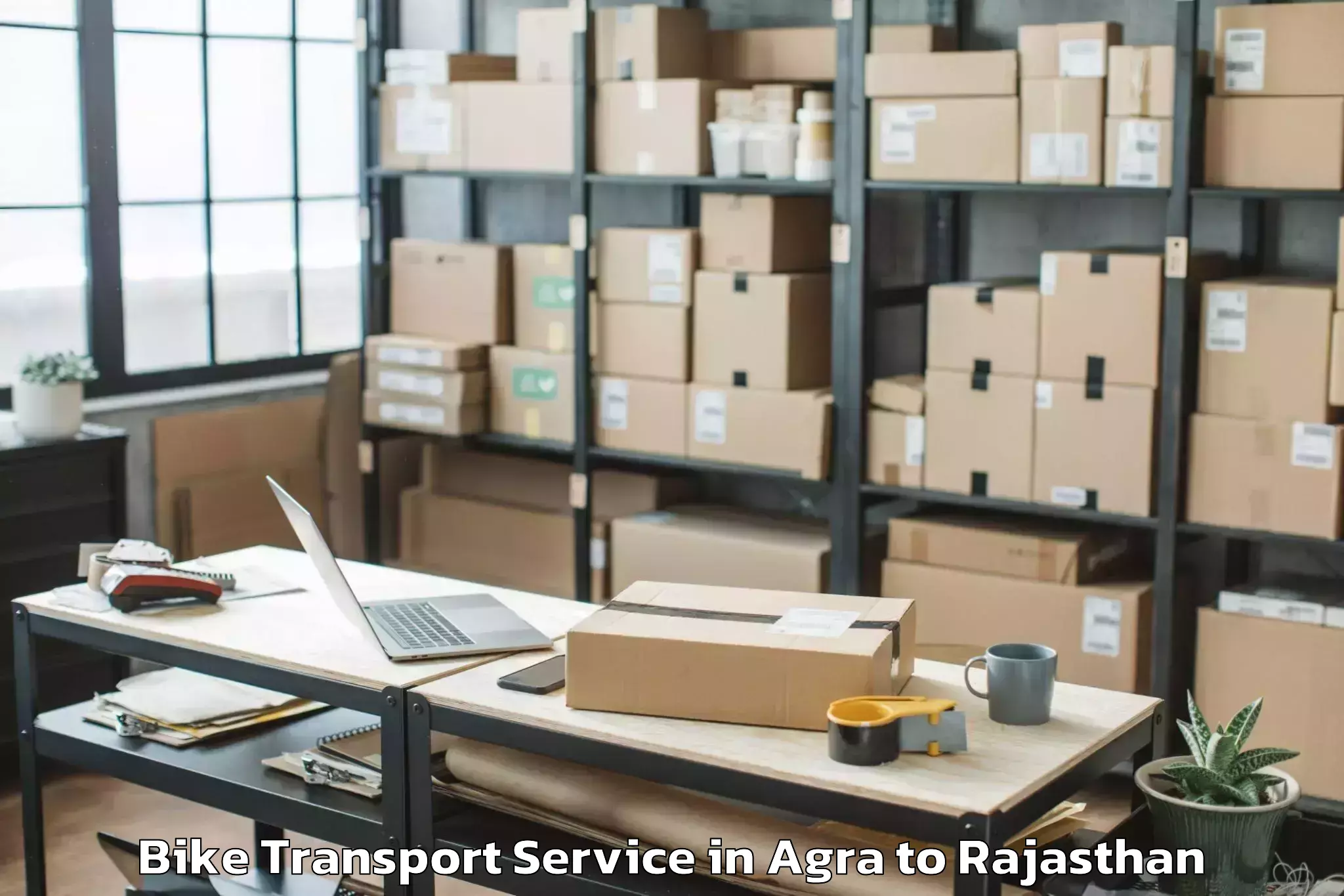 Reliable Agra to Rajgarh Rajasthan Bike Transport